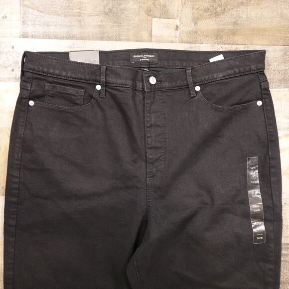 Banana Republic Slim Flare Jeans Women’s 18 Black High Rise Flared Leg - Picture 2 of 14